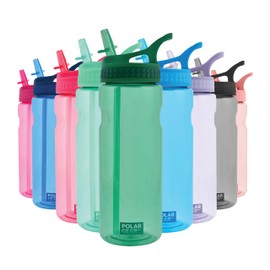 Polar Gear Aqua Grip Water Bottle – BPA-Free Reusable Water Bottles With Straw – 650ml Sports Water Bottle Perfect for Gym, Cycling & Work