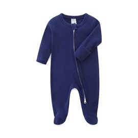 KIDDLETOWN Baby Pyjamas Boys and Girls Long Sleeve Sleepwear Double Zip with Feet for Toddler Boys and Girls, darkblue