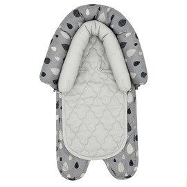 Travel Bug Baby & Toddler 2-in-1 Head Support Duo Head Support for Car Seats, Strollers & Bouncers (Black/Grey/White), 8x2.75x10 Inch (Pack of 1)