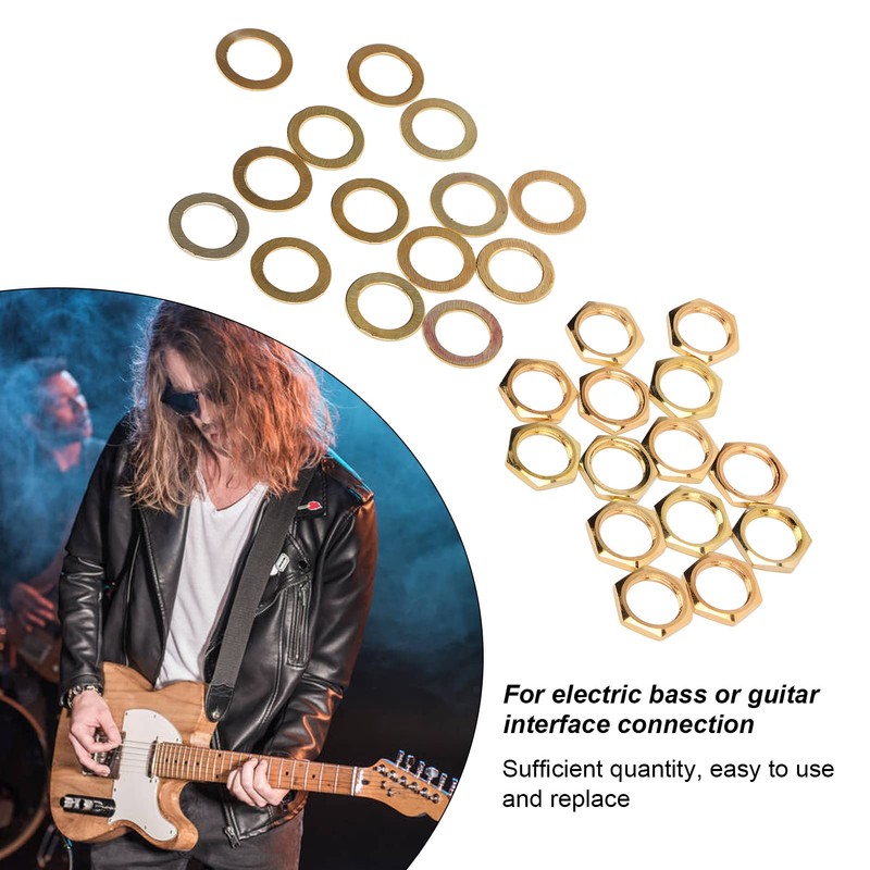 Guitar Nuts and Washers, G3/8 Female Thread Guitar Jack Nut