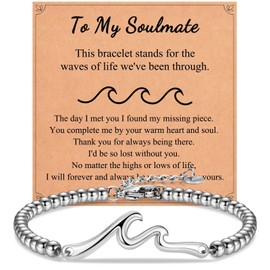 Shuxin Valentines Gifts for Her, Wife Girlfriend Birthday Gifts, Valentines Day Gifts for Her Romantic, Wave Bracelet Gifts for Women, Christmas Gifts Present Ideas for Girls Women