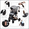 TODEFULL Convertible Baby Stroller, Folding Infant Stroller with Large Canopy,