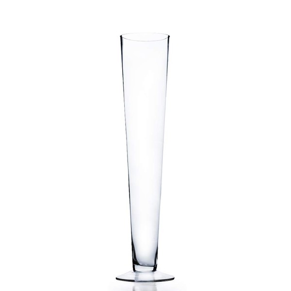 WGV Trumpet Glass Vase, Open 4", Height 20", (Multiple Sizes Choices) Clear Tall Pilsner Floral Planter Container Centerpiece, Wedding Event Home Decor, 1 Piece (VTV0420)