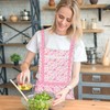 CQQNIU 2 Pieces Floral Aprons, Waterproof Aprons, Kitchen Aprons, Gardening
