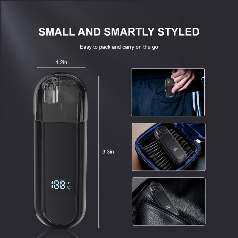 Waterproof Rechargeable Ear and Nose Hair Trimmer for Men, Painless