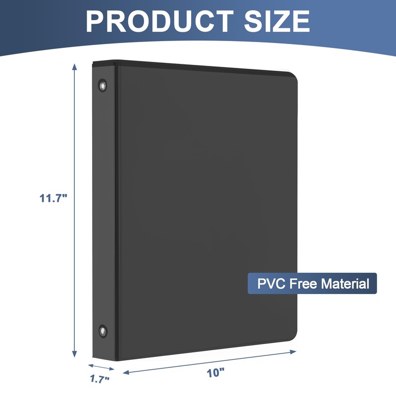 1 Inch 3-Ring Binder with 2 Interior Pockets, Heavy Duty