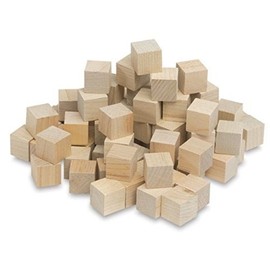 Hygloss Products Unfinished Wood Blocks - Blank Wooden Building Block Cubes – 3/4 Inches, 72 Pack