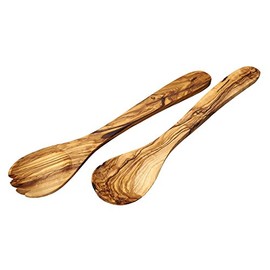 Naturally Med OL007 Olive Wood Salad Servers