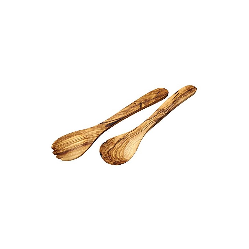 Naturally Med OL007 Olive Wood Salad Servers
