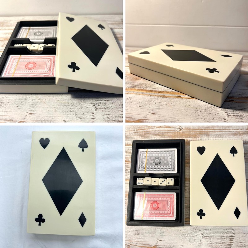 Thorness Elegant Handcrafted Luxury Resin Double Deck Playing Card Box