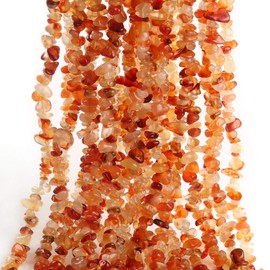 HAAMIIQII 5-8mm Natural Carnelian Chips Beads Irregular Chip Stones Loose Gemstone Beads Energy Healing Beads for Jewelry Making Strand 30 Inch