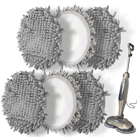 Frescares 6 Packs Steam Mop Pads Replacement Power Pads Compatible with Shark,S8201 S8001 S7001 S7201 S7000AMZ S7000 S7005 S7020 S7001C Dirt Grip Scrub Adsorb Washable Pad