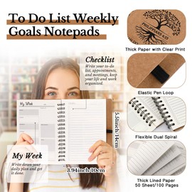 Spakon 10 Sets Christian Gifts for Women Bulk with Spiral Kraft Prayer Journals Notepad Daily Church Planner Notebook Bible Verse Ballpoint Pen Religious Party Favor God Scripture (Tree Style)