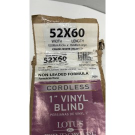 Lotus & Windoware 1 Lotus vinyl Horizontal Window Blinds 1" Blind, 52” Width by 60” length , White