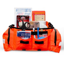MFASCO Sports First Aid Kit Bag – 326-Piece Athletic Medical Kit in Orange EMT Bag, Coach's First Aid Kit for Youth Sports, Soccer, Football, Emergency Sports Kit Supplies for Athlete Sports Injuries