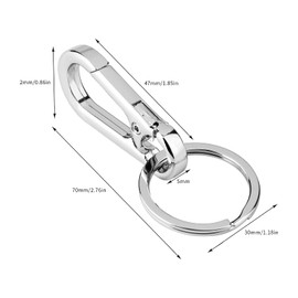 KINMINGZHU 6 Pack Hook Clip With Key Rings, Metal Keyring Keychain Key Ring Chain Holder Organizer for Car and Keys Finder