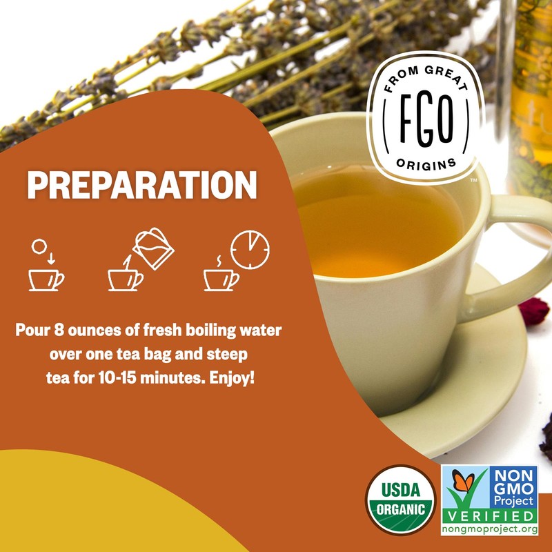 FGO Organic Turmeric Ginger Tea, Eco-Conscious Tea Bags, 100 Count,
