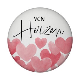 Heart Magnet Round with Saying "Von Herzen Danke" Guest Gift Wedding Love for Bride and Groom Mother's Day for Mother with Affection