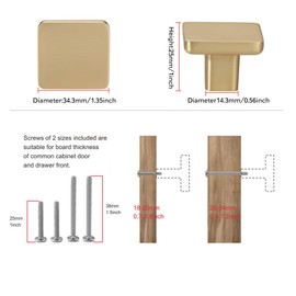 TUNNY 10 Pack Classic Cabinet Knob-Champagne Bronze Single Hole Furniture Hardware Knob for Kitchen Cabinet Bedroom Dresser Furniture Hardware Cabinet Pulls