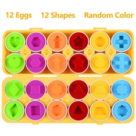 MAGIFIRE Playtime Matching Eggs for Toddlers, 12 Matching Eggs with Coordinated Shapes and Colors, Montessori Toys, STEM Educational Toys for 3 Years Old and Above