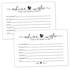 Giftideaworkshop Advice and Wishes for The Mom-to-Be, 4" x 6" Baby Advice Cards for Baby Shower Game, New Mom & Dad Card, or Mommy & Daddy To Be. (50 Cards)
