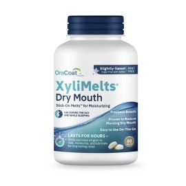 OraCoat XyliMelts Dry Mouth Relief Moisturizing Oral Adhering Discs 80 Count Bot