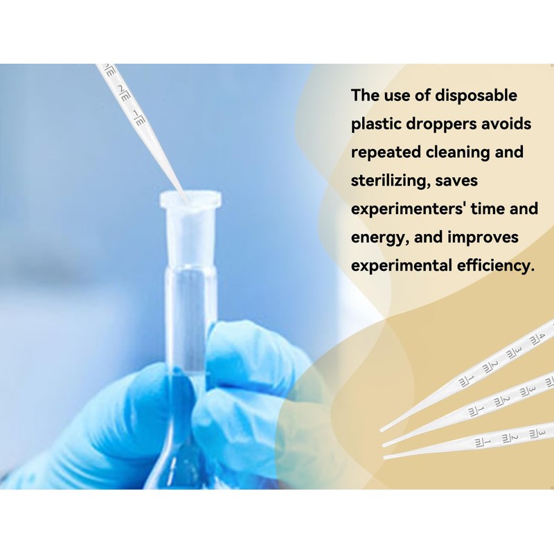 Emezddo Pack of 10 Pipettes, Plastic Transfer Pipettes, Dropper with
