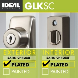 Ideal Security Deadbolt for Storm and Screen Doors, Satin Silver, Key Lock