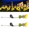 2Pcs Sunflower Solar Lights IP65 Waterproof Low Power Consumption LED