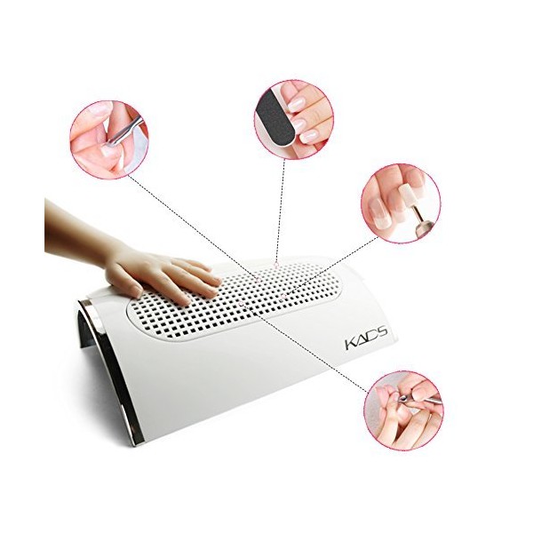KADS Nail Art Dust Suction Collector 3 Fans Powerful Strong Power Nail Dryer Tool with 2 Dust Collecting Bags (110V US Plug)