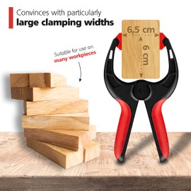 Nirox Set of 4 Spring Clips - Clamps with Large Span Width - High Clamping Force of The Spring clamp - Clamps with moveable Jaws - Tension Clamps