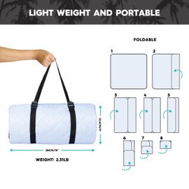 Quiksilver Sand-Free Beach Mat – Large Water-Resistant Outdoor Picnic Blanket, Lightweight Foldable Mat for Beach, Camping, Park, or Travel – Fits 4-6 People, Quick-Dry, Durable