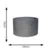 MiniSun | Small Modern Grey Velvet Drum Light Shade |