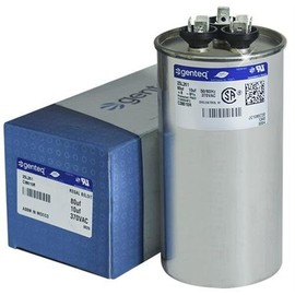 89M92 - 80 + 10 uf MFD 370 Volt VAC - Lennox Round Dual Run Capacitor Upgrade