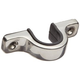 Sugatsune US 304 Stainless Steel Pull Handle with Black Synthetic Rubber Grip, Mirror Finish, Threaded Holes, Rectangular Grip, 4-1/64" Center To Center, 1-17/64" Projection (Pack of 1)