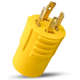 QAGGUM Generator Adapter Plug NEMA L14-30P Male to NEMA 5-15R/5-20R or 6-15/6-20R Female, 30 Amp to 20 Amp Household Regular Inlet Connector, 240V 4-Prong Locking Generator Plug, Yellow