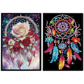 DCIDBEI Diamond Painting Notebook A5 Blank Diamond Painting Notebooks Diamond Art Journals Secret Diary Sketchbook for Adults Sketchbook Dream Catcher Rose Flowers Cross Stitch Books