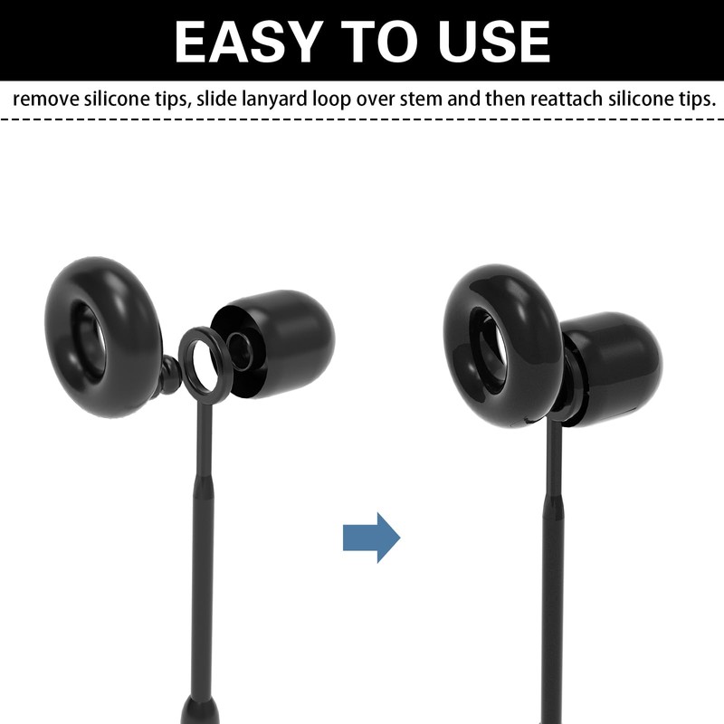 Earplug Lanyard [2 pcs] with Magnetic Tug-Resistant Safety Cord, Flexible
