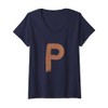 Womens Creative Bold Leather Letter P - Design - Alphabet