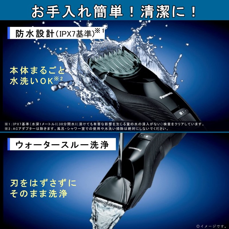 Panasonic ER-GC55-K Hair Cutter, Clipper, Compatible with Two Block, Charging/Alternating
