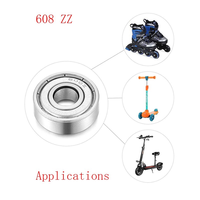 20 PCS Longboard Integrated Bearing 608-ZZ,Skateboard Wheel Bearing Inline Roller