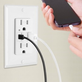 Outlet with USB,Type C Outlet,SuperInk 6PK USB Type C Outlets,21W Fast Charging Receptacles Outlets with Type-C Port,TR UL Listed，Suitable for Living Room, Kitchen, Office