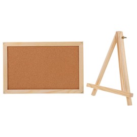 STOBOK Office Cork Board, Cork Board, Double-Sided, Tabletop, Decorative Board, Push Pin Board, Wall Hanging, Photo, Decorative, Room, Office, School, with Stand (Double Sided Usable, 7.9 x 11.8