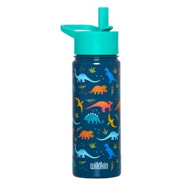 Wildkin Kids 18 oz Reusable BPA-Free Stainless Steel Water Bottle with Leak Proof Lid for Boys & Girls, Insulated, Durable, and Easy to Clean Water Bottles for Kids - Jurassic Dinosaurs