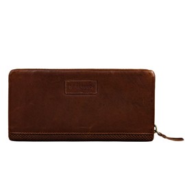 STILORD 'Mina' Women's Leather RFID Wallet Vintage Purse for Women with NFC Protection Wallet with Zip in Gift Box Genuine Leather, Mesh - dark brown, coin purse