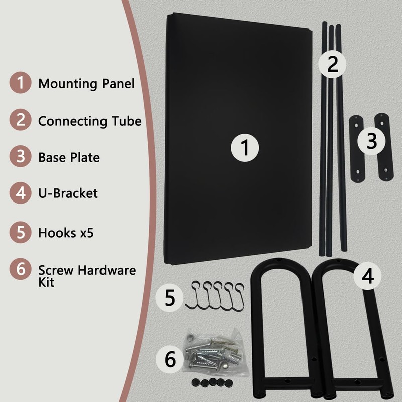 Microwave Shelf Wall Mount,Microwave Wall Shelf with 5 Hooks and