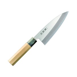 Fuji Cutlery Deblade 5.9 inches (150 mm), Made in Japan, Stainless Steel Cutlery, Single Edge, Rough Handle, Can Be Used to Hit Bones Like Dropping Fish Heads, Octagonal Handle Fits in Your Hand,