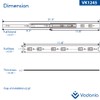 VADANIA 12-Inch Soft-Close Ball Bearing Drawer Slide, VK1245, 3 Folds