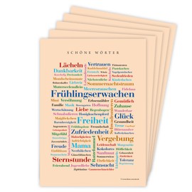 Deine Wörter Postcard Set – 5 Postcards with Beautiful Words, Unique Souvenir and Creative Gift Idea – DIN A6