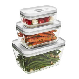 ZWILLING Fresh & Save 3-pc Glass Storage Containers with Lids, Meal Prep Containers, Assorted Sizes